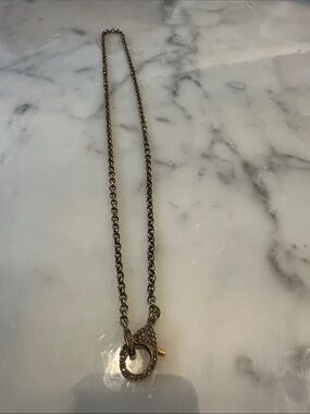 Vintage Gold Pavé Toggle Necklace